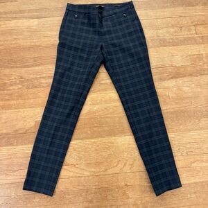 Banana Republic Plaid Straight Leg Pants - Navy and Black